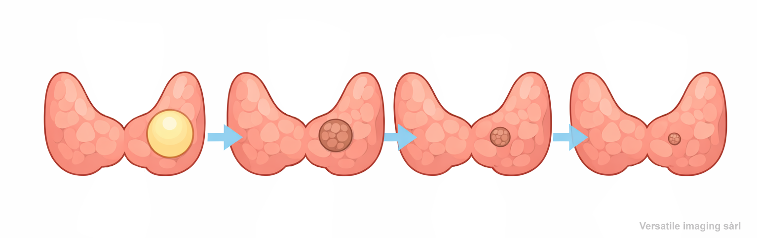 Évolution d'un nodule thyroïdien après traitement par radiofréquence : réduction progressive de la taille